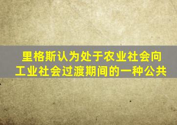 里格斯认为处于农业社会向工业社会过渡期间的一种公共